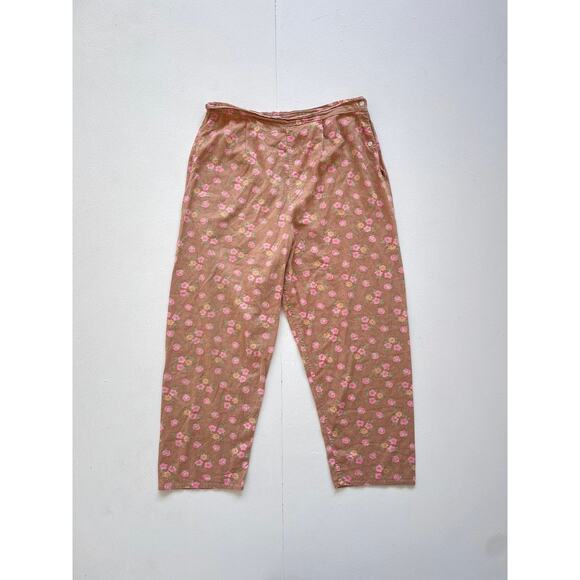 Vintage 50s 60s Rose High Rise Cropped Pants / 32" Waist / Lightweight / Retro - Picture 8 of 8